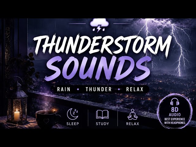 THUNDERSTORM SOUNDS 🌩️🌧️ | Deep Rain & Thunder for Sleep, Relaxation & Studying