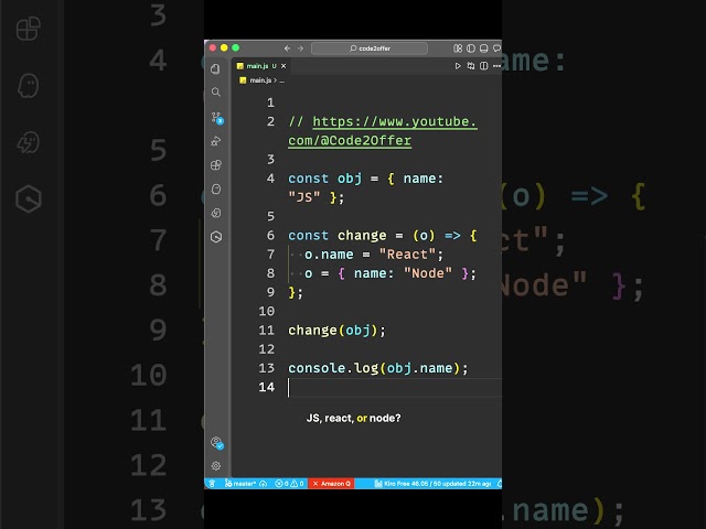 JavaScript Interview Trap 😵‍💫 Objects Passed by Reference?