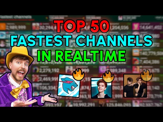 TOP 50 FASTEST GROWING CHANNELS ON YOUTUBE!