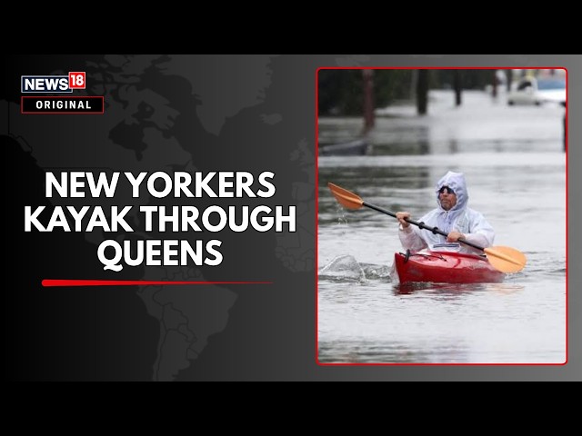 Viral | Kayak Takes Over Flooded Queens Street as Coastal Flooding Swamps Howard Beach | N18G