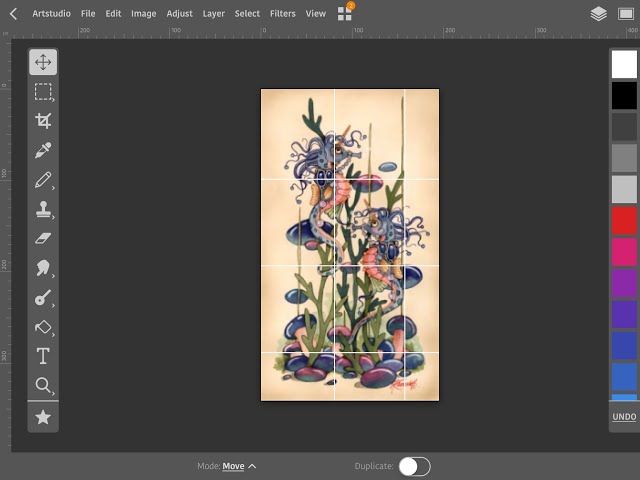iPad app ArtStudio Pro Gridding Cross Stitch Chart Tutorial
