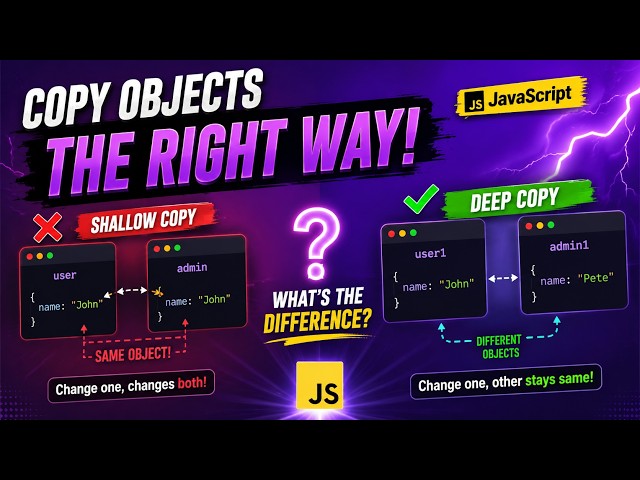 How to Copy Objects in JavaScript | Shallow Copy, Deep Copy & structuredClone() | IT Wala