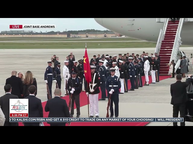 President Xi Jinping & First Lady Step Off Aircraft and Greet President Trump & Melania - 09/23/26