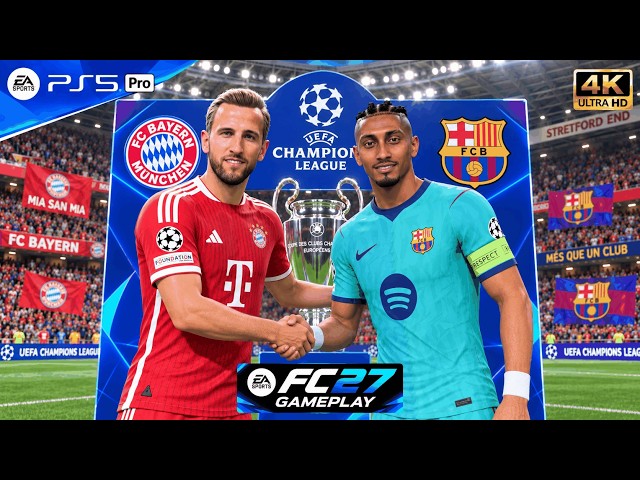 FC 27 — Барселона против Баварии — Финал Лиги чемпионов, геймплей на PS5 Pro | [4K60]