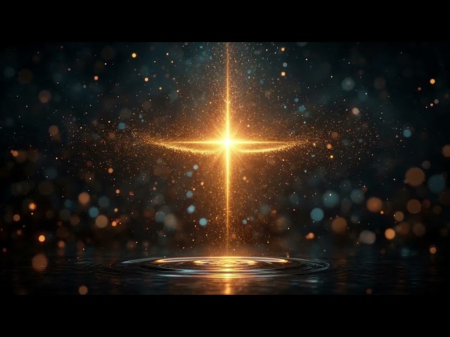 Golden Cross Light Over Water Seamless Loop 4K No Copyright