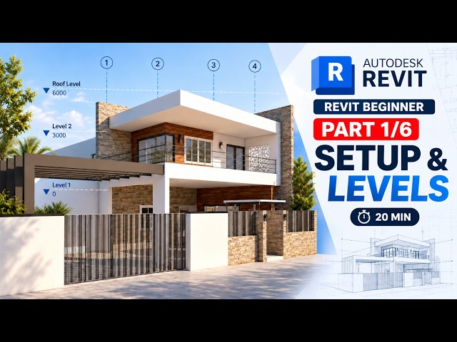 Revit Tutorial for Beginners 1/6 | Project Setup, Units, Import Auto CAD, Grids & Walls | Revit 2027