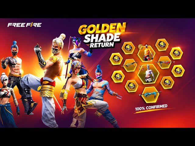 GOLDEN SHADE BUNDLE CONFIRMED DATE ✅😱HOW MANY TOKENS TO EXCHANGE🤯 FREE FIRE NEW EVENT 🔥 FF NEW EVENT