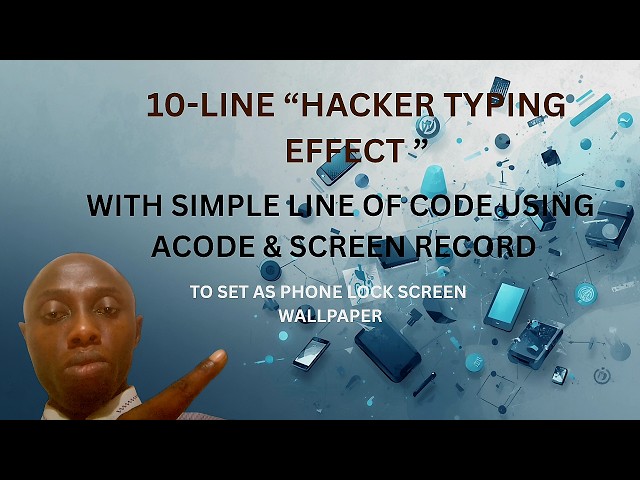 Hacker typing effect screen lock wallpaper with simple line of code using Acode & screen record