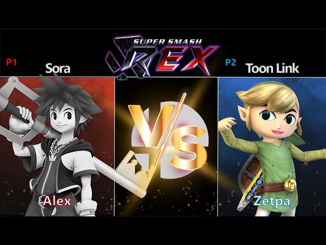 Super Smash REX Timeless River Sora vs Toon Link - Clash of Cartoons