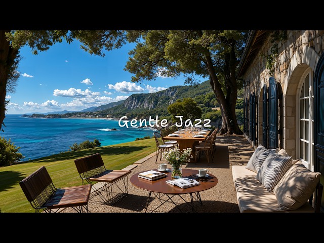 Peaceful Oceanfront Terrace with Gentle Jazz | Jazz Piano Music for Positive Energy