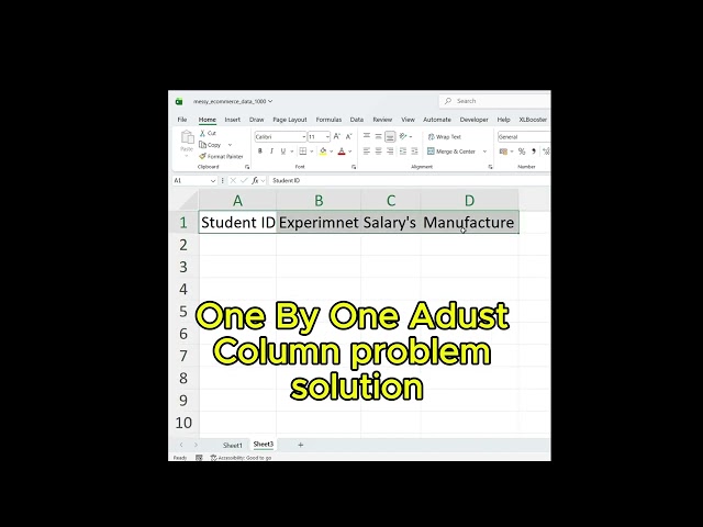 How to Adjust Columns One by One in Excel | Excel Column Width Trick..#Excel #ExcelTips #ExcelTricks