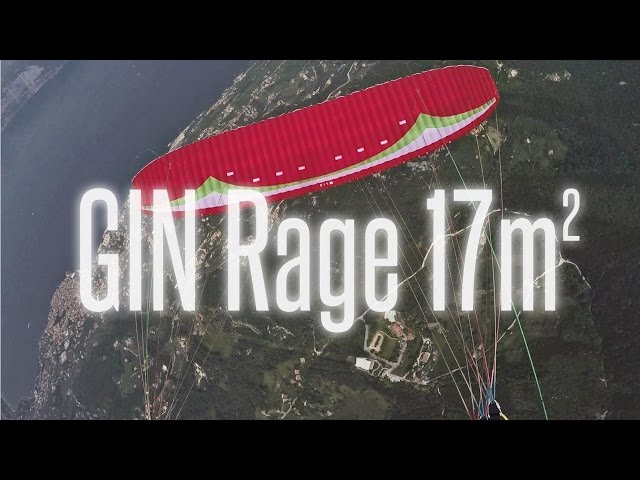 Gin Rage 17m Acro paraglide wing [2 runs on Garda lake]
