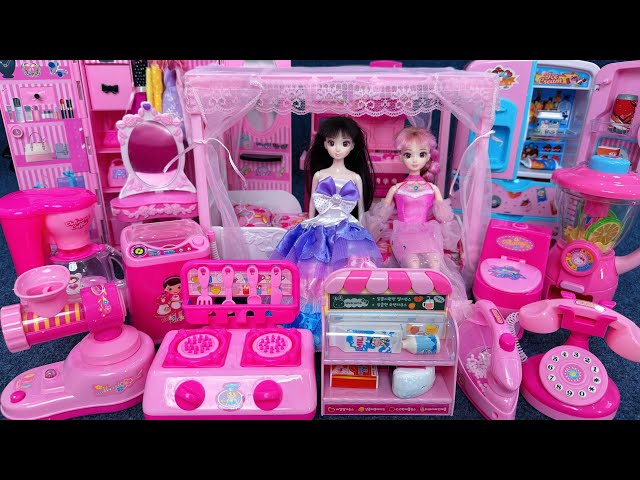12 Minutes Satisfying with Unboxing Barbie Princess Bed ＆ Wardrobe Collection Toys Review | ASMR