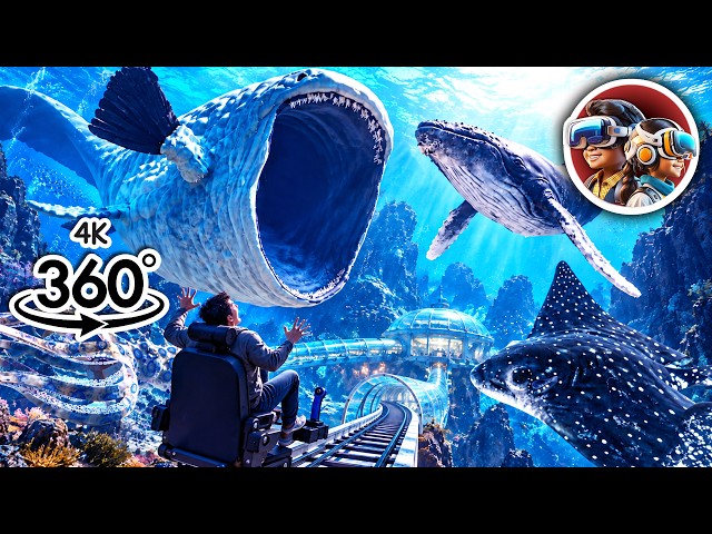 360 Underwater Tunnel Adventure With Mysterious Sea Monsters | VR Experience 4K