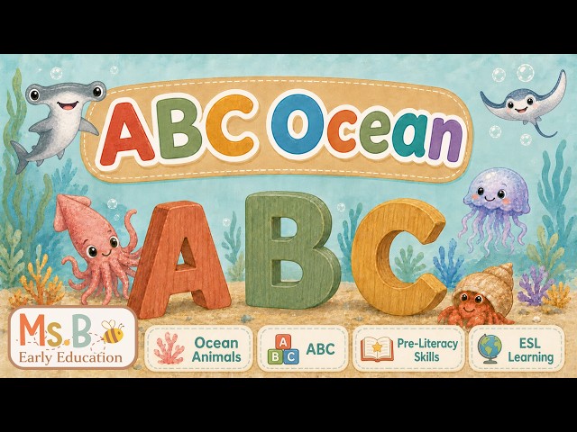 ABC Ocean | Learn ABCs and Ocean animals for kids! Toddler and preschool vocabulary | English / ESL
