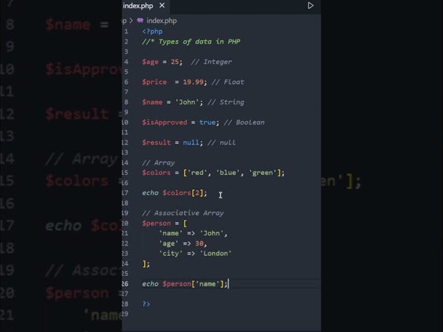 Типы данных в PHP #coding
