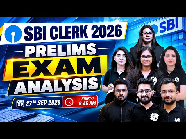 SBI Clerk Prelims 2026 🔥 Exam Analysis | 27th September Shift 1 | Difficulty, Attempts & Questions