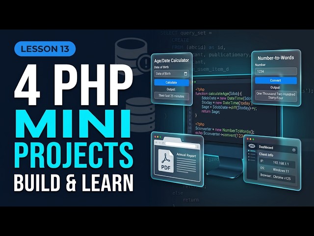 Lesson 13: PHP Projects for Beginners | 4 Practical Mini Projects – Part 1