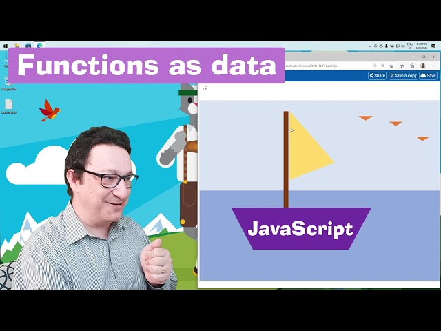 JavaScript tutorial 20/24: Functions as data | Arrow functions | Coding course for beginners