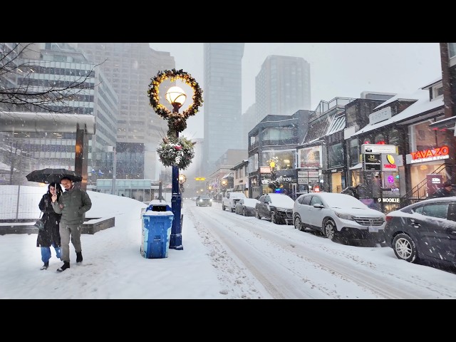 Snowfall in Toronto Canada 2026 Winter Snow Walk in Downtown