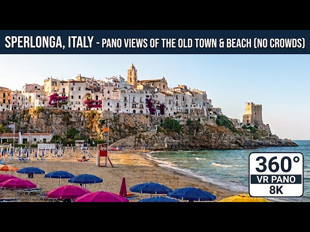 8K 360° VR | GREECE IN ITALY? 🇮🇹 Sperlonga Old Town & Beach Walk
