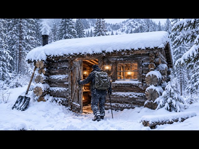 20 Days Trapped in a Wooden Cabin During a Severe SNOWSTORM | Extreme Winter