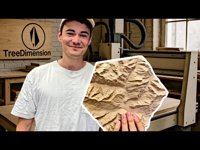Vom Baum zum individuellen Holzrelief der Alpen