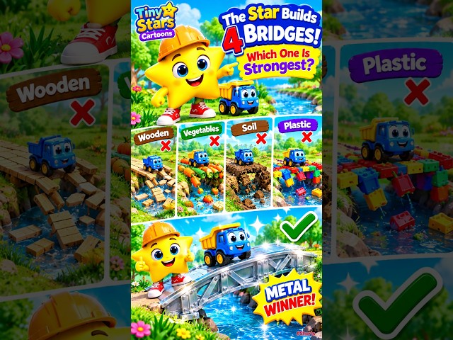 ⭐ The Star Builds 4 Bridges! 🌉 Which One Is Strongest? #Shorts