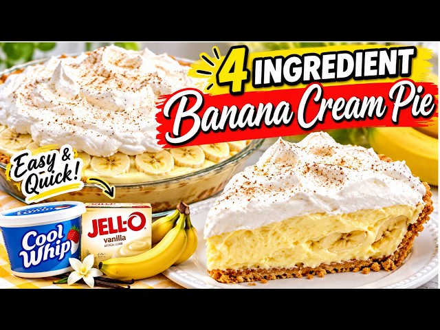 Banana Cream Pie | The 4 Ingredient No Bake Recipe You Will Love