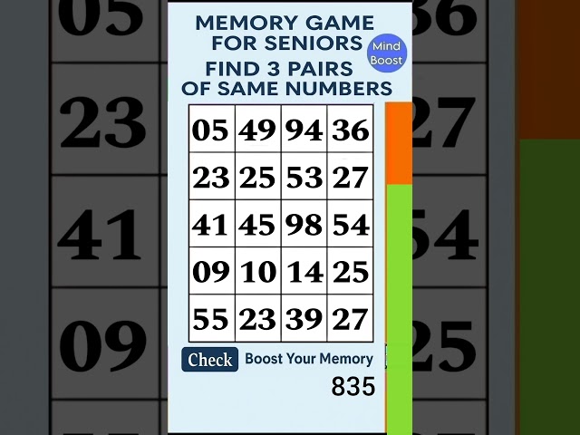 Brain Exercise for Seniors and Adults – Easy Daily Activity for a Healthy Mind | Match the Numbers
