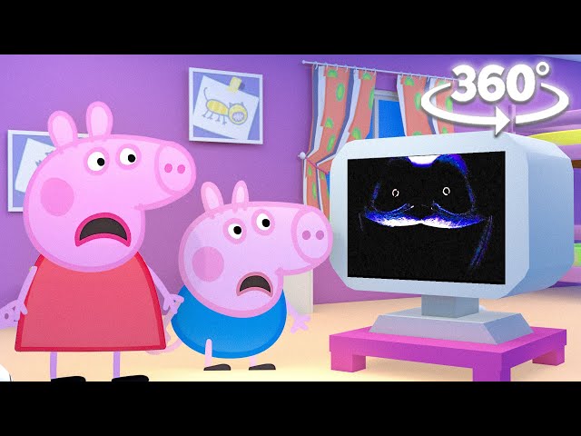 Peppa Pig and George's FUN Reaction to SCARY Videos IN 360!
