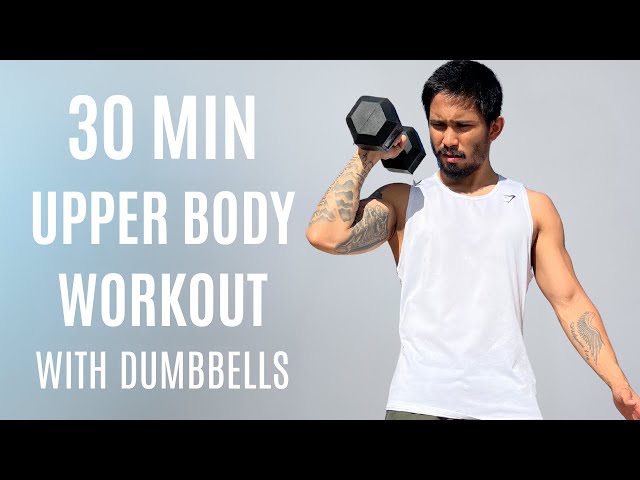 30 Min UPPER BODY DUMBBELL WORKOUT - ALL STANDING - Strength Training