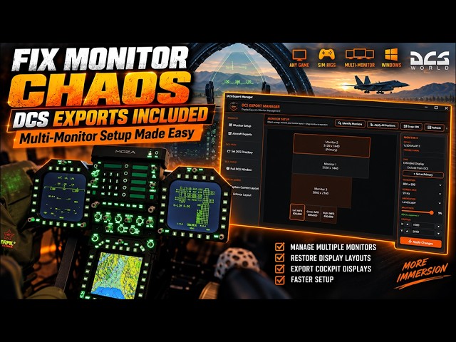 Fix Your Multi-Monitor Setup FOREVER + Easy DCS Exports | F/A-18C & MOZA MIP