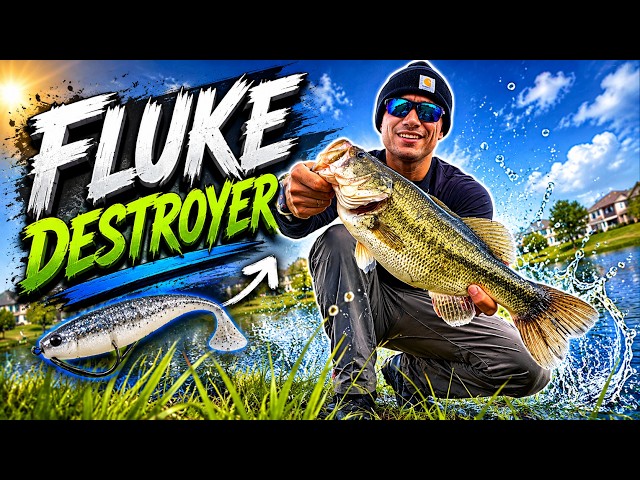 Fluke Fishing a Cold Front for Bass - Cypress, Tx