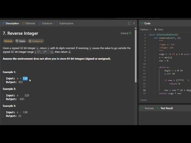 LeetCode 7: Reverse Integer | Python | 2 Methods Explained (Digit Extraction & String Slicing)