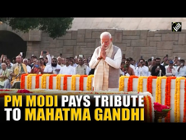 PM Modi pays tribute to Mahatma Gandhi at Rajghat on his 157th birth anniversary