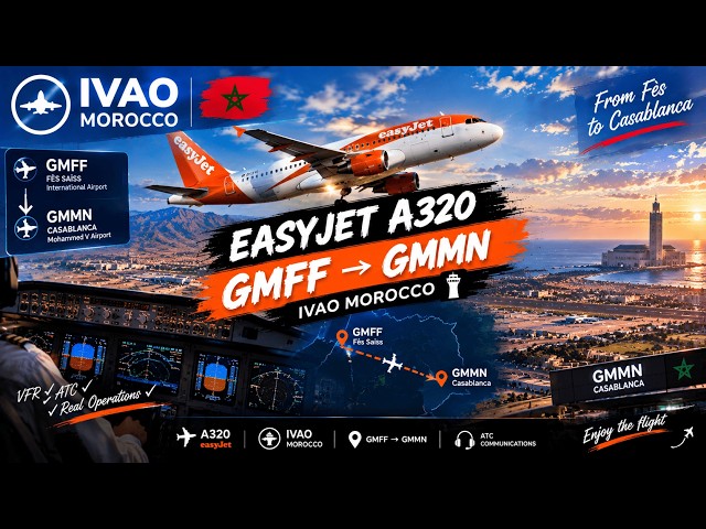 🇲🇦 EASYJET A320 TO CASABLANCA! | GMFF → GMMN | IVAO Morocco ✈️