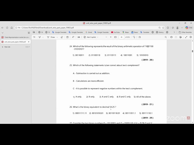 Number System past Papers / Day 01 / 2028 A/L ICT