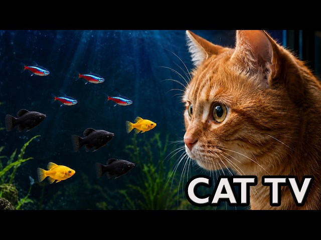 🔴 24/7 LIVE Cat TV Aquarium  — Fish for Cats to Watch in 4K (No Music)