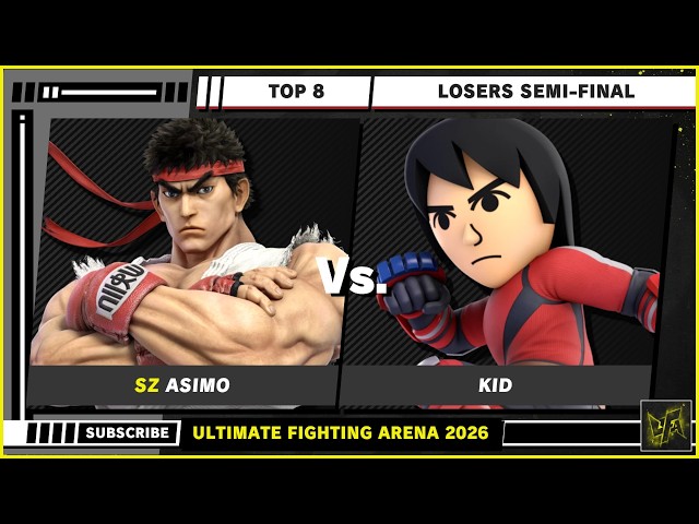 Ultimate Fighting Arena 2026 - TOP 8 - Losers Semi-Final - Asimo (Ryu) VS KID (Mii Brawler) - SSBU