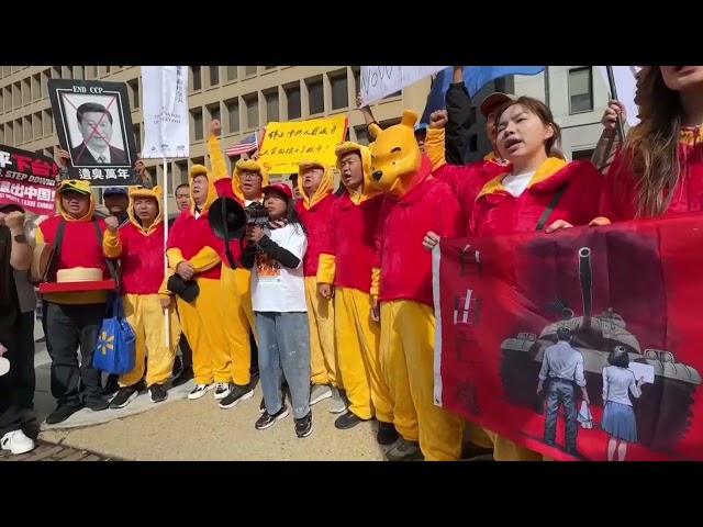 Protesters rally against China's Xi state visit in DC