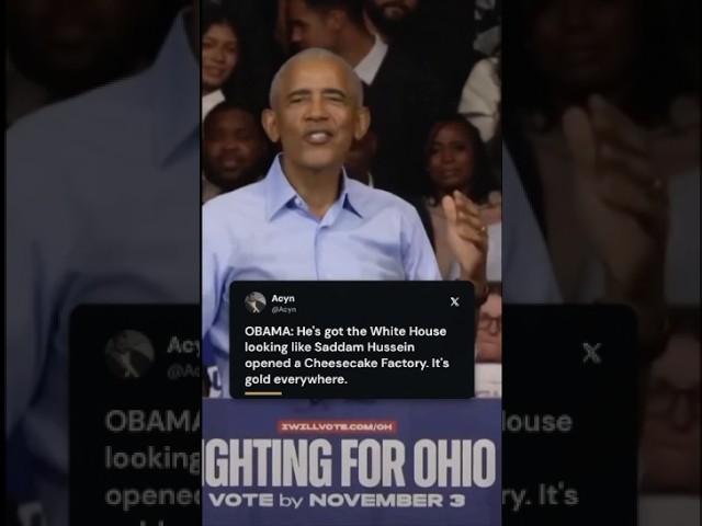 Obama ROASTS Trump’s Gold White House: “Saddam Hussein Opened a Cheesecake Factory!” 😂 #Obama #Trump