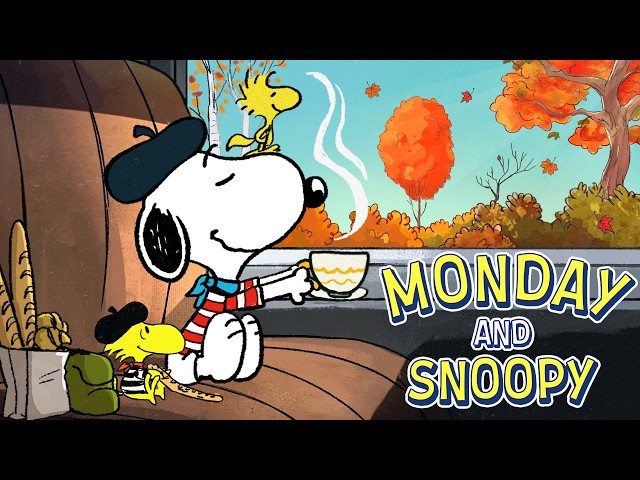Happy Monday Autumn Coffee with Snoopy ☕🍂| Autumn Jazz Playlist for Study, Work & Fresh Morning
