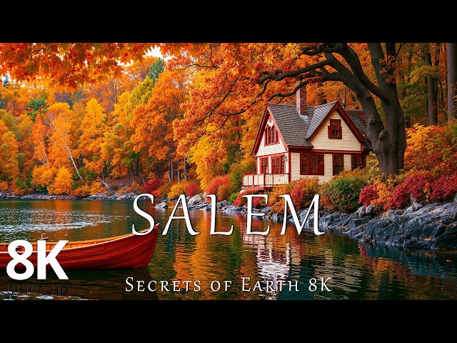 Salem Fall Scenery 2026 8K 🍂 Golden Trees, Brick Walkways & Historic New England Charm