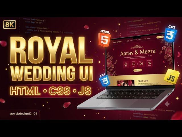 ❤️Creative Wedding Invitation Website Design 🎉| HTML, CSS & JS Tutorial @webdesign12_04 
