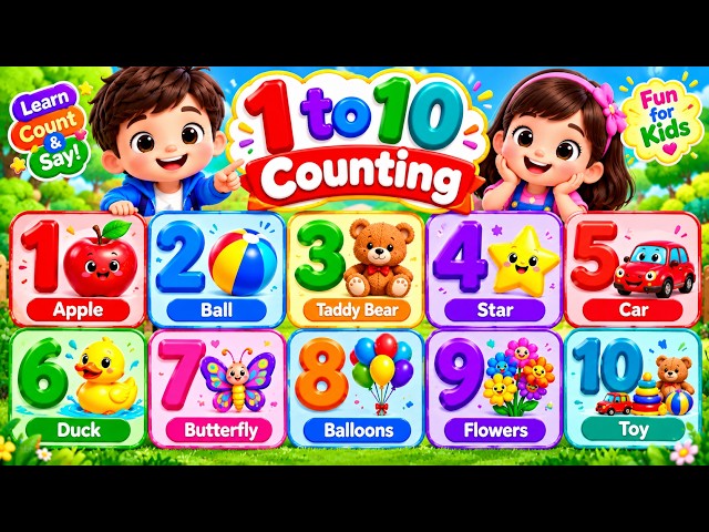 1 to 10 Counting for Kids 🔢🍎 | Learn Numbers with Fun Objects | Preschool Learning Song