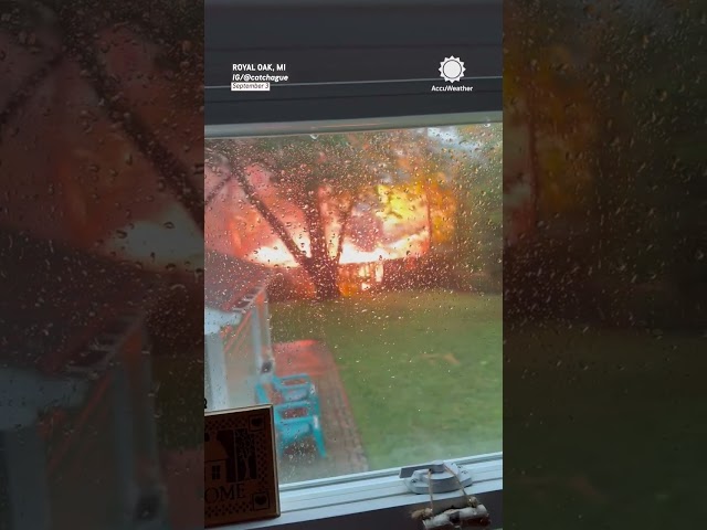 Transformer Explodes Into Flames During Michigan Storms