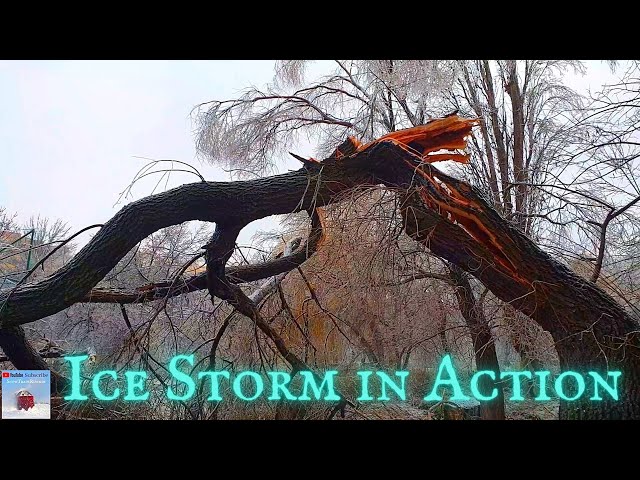 Extreme Weather - Heavy Ice Storm in Europe 4K - Freezing Rain ICE - Aftermath
