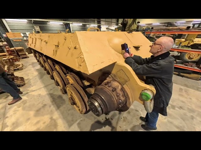 King Tiger V2 in the workshop at the Bovington Tank Museum
