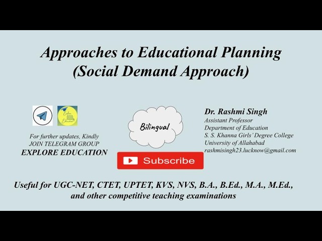Social Demand Approach to Educational Planning